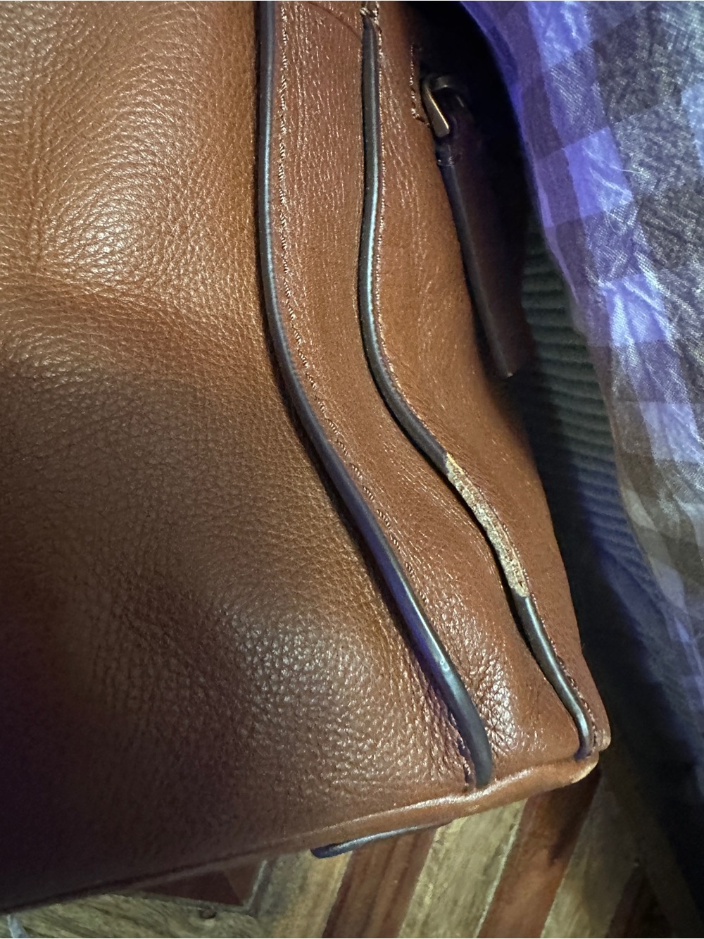 Fossil Cognac Brown Leather Tote Bag - Picture 16 of 16